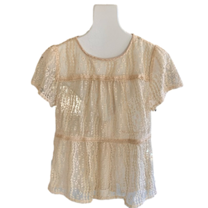 Lace Sheer Short Sleeve Shirt